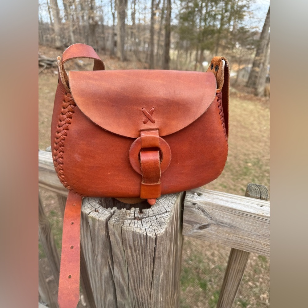 Women’s Brown Leather Pony Satchel Crossbody Bag